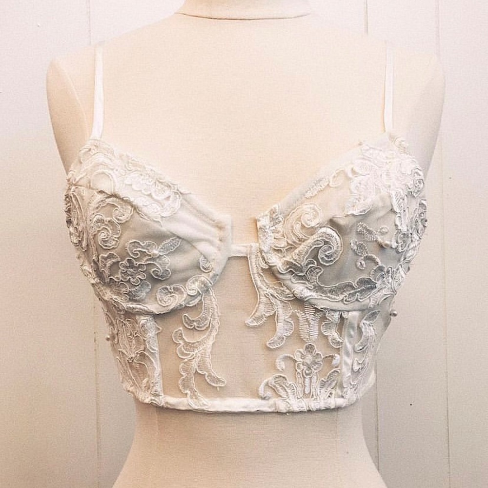 Pearl and Lace Crop Top